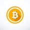 Vector orange bitcoin icon isolated. Bitcoin flat icon with long shadow