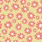 Vector Orange gerbera flowers seamless pattern background. Daisies on a neutral background.