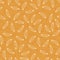 Vector orange hand drawn scattered bananas doodle background pattern. Perfect for fabric, scrapbooking and wallpaper projects