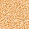 Vector orange honeymoon adventure abstract squigly lines floral repeat pattern. Suitable for fabric, wallpaper and giftwrap