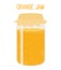 Vector orange jam in mason jar, canned