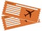 Vector orange pattern airline boarding pass