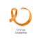 Vector Orange ribbon as symbol of Animal Abuse, leukemia awareness, kidney cancer association, multiple sclerosis