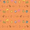 Vector orange seasonal weather doodle background pattern