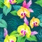 Vector orchids pattern.