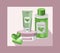 Vector organic Cosmetics set package.