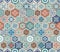 Vector Oriental seamless pattern. Realistic Vintage Moroccan, Portuguese hexagonal tiles.