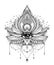 Vector ornamental Lotus flower, all-seeing eye, patterned Indian