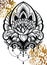 Vector ornamental Lotus flower, ethnic art.Tattoo, astrology, alchemy, boho and magic symbol.