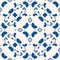 Vector ornamental seamless pattern. Indigo blue tile in mediterranean style