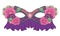 Vector Ornate Colored Mardi Gras Carnival Mask with Decorative Flowers