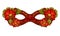 Vector Ornate Colored Mardi Gras Carnival Mask with Decorative Flowers