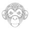 Vector Ornate Monkey Head