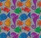 Vector Ornate Sea Seamless Pattern with fishes, seahorses