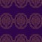Vector ornate seamless pattern in Eastern style on deep violet background. Ornamental vintage design for wedding invitations and
