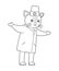 Vector outline animal doctor. Cute funny cat character. Medical coloring page for children. Hospital illustration isolated on