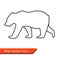 Vector outline bear icon isolated on transparent background.