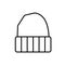 Vector outline black beanie hat icon. EPS 10.