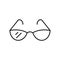 Vector outline black mens glasses icon.. EPS 10... Isolated on white background. Mens accessory..... Optics lens frame.