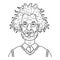 Vector Outline Character - Old Man with Curly Hair and Eyeglasses