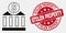 Vector Outline Dollar Bank Icon and Distress Stolen Property Stamp Seal