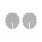 Vector outline fingerprint icon. Single thumbprint hand sign with dashed line. Biometric identity scan