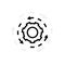 Vector outline gear icon with arrows. Initiator cog, machine gear. EPS 10 illustration