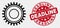 Vector Outline Gear Icon and Grunge Deadline Watermark