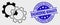 Vector Outline Gears Icon and Grunge Engineering Manager Seal