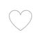 Vector Outline Heart Icon, Simple Love Symbol, Black Line Isolated.