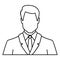 Vector Outline Icon - Businessman in Suit