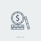 Vector outline icon of money coins - pile of dollar cents