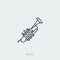 Vector outline icon of music - concert trumpet