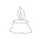 Vector outline illustration of a simple candle, isolated object on the white background, clipart