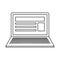 Vector outline laptop displaying website. Vector laptop icon. La