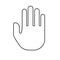 Vector outline palm human. Handprint icon. Flat image. Stock template.