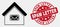 Vector Outline Post Office Icon and Distress Spam Letter Stamp