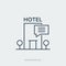 Vector outline Single Hotel Services Icon with menu