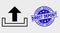 Vector Outline Upload Icon and Scratched Direct Deposit Stamp