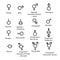 Vector outlines icons of gender symbols