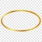 Vector Oval Frame from Golden rope for Your Element Design at transparent effect background