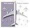 Vector overhead view airplanes set