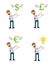 Vector pack of businessman release money and ideas