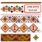 Vector pack with traditional motifs from Greece and Crete island. South european seamless patterns and title borders.