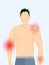 Vector pain target hurt red circle. Pain marker on body