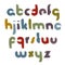 Vector painted alphabet letters set, hand-drawn colorful script,