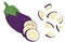 Vector painterly eggplant, editable, scalable illustration.