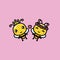 vector of a pair of cute bees