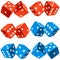 Vector pair of dice icon set