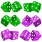 Vector pair of dice icon set